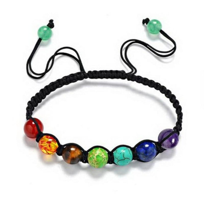 7 Chakra Balance Healing Adjustable Rope Bracelet
